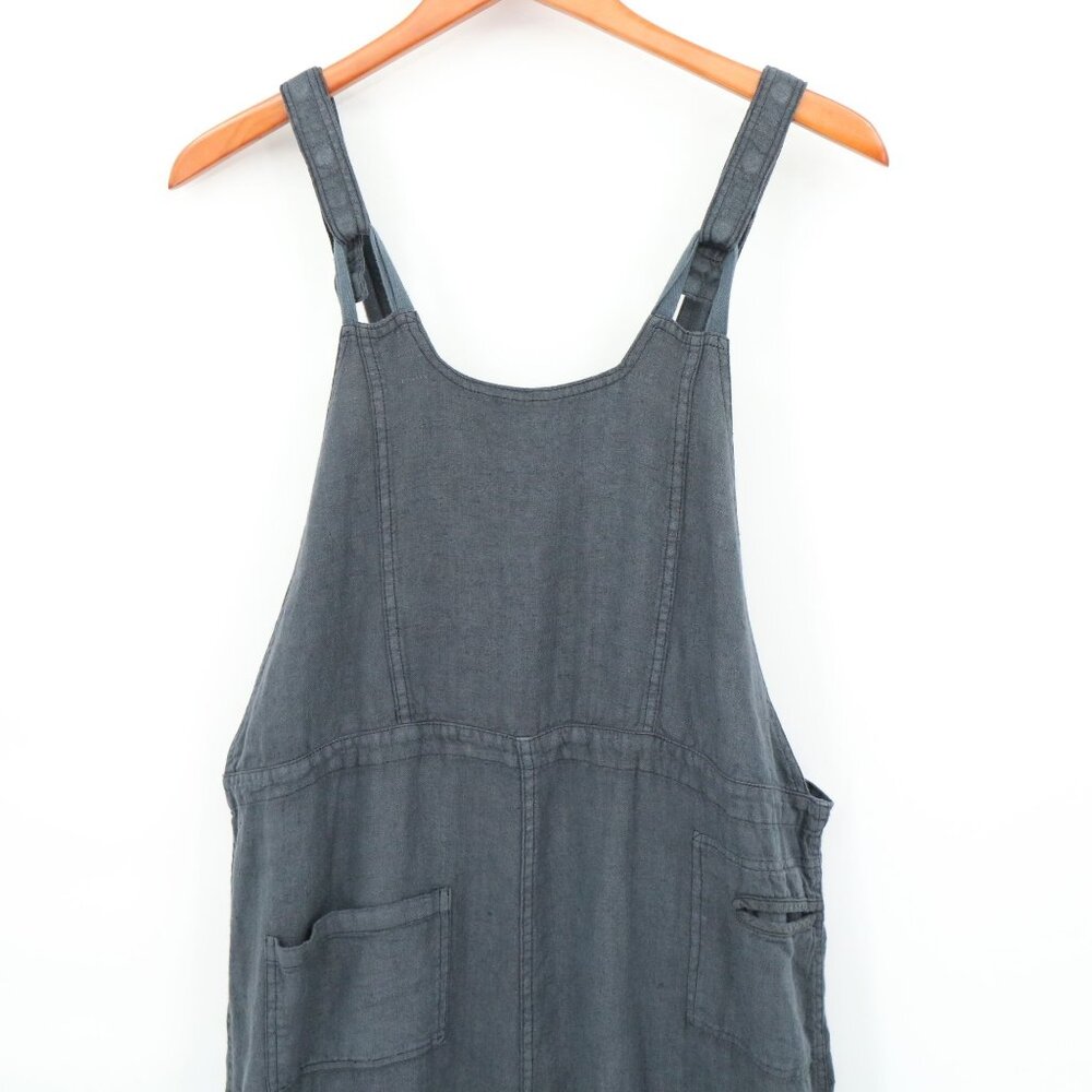 New Cynthia Ashby Linen Blue Wide Leg Overalls Small - Picture 2 of 9